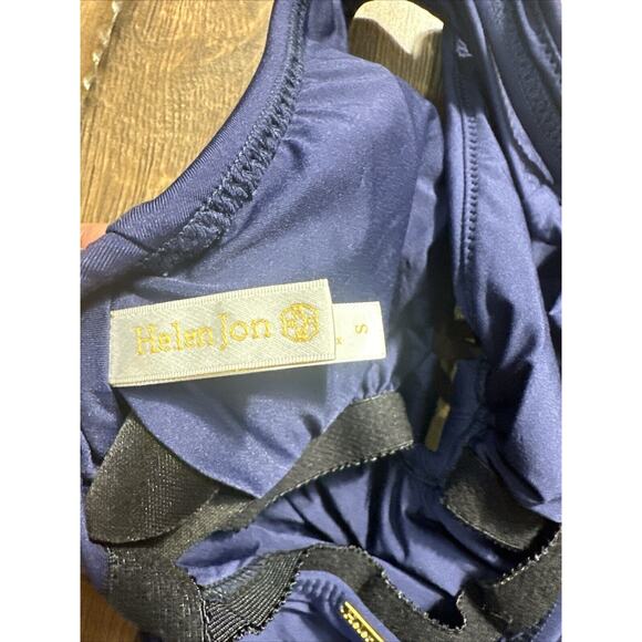 Helen Jon Swimsuit Size Small Navy Blue Halter Buckle Detail One piece NWOT - Picture 6 of 7